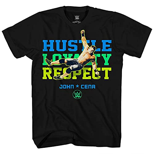 WWE Champion John Cena Shirt - Hustle Loyalty Respect - World Wrestling Champion T-Shirt -Black Cena X-Large-
