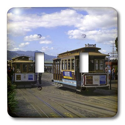 3dRose lsp_21712_2 San Francisco Trolley Car Double Toggle Switch