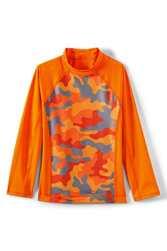 Lands' End B LS Solid Rash Guard Bright Orange Camo Kids XXS