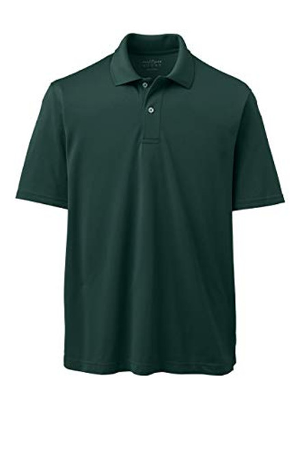 Lands' End Mens Short Sleeve Polyester Polo Shirt Evergreen Regular X-Large