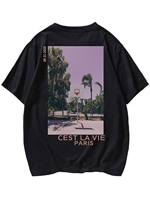 SOLY HUX Men's Letter Graphic Print Short Sleeve T Shirt Casual Tee Top Black XXL SOLY HUX Men's Letter Graphic Print Short Sleeve T Shirt Casual Tee Top Black XXL