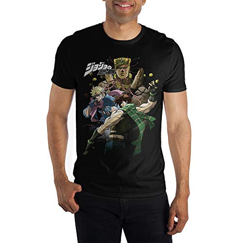 Bioworld Mens JoJo's Bizarre Adventure Anime Cartoon Black Graphic Tee Shirt-XL