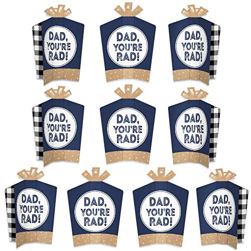 Big Dot of Happiness My Dad is Rad - Table Decorations - Fathers Day Party Fold and Flare Centerpieces - 10 Count