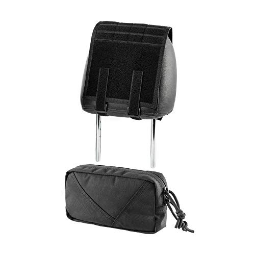 OneTigris Tactical Headrest Cover with MOLLE Back Panel for Car Seat  and  Mini Tactical Pack Hook-Backed EDC Pouch