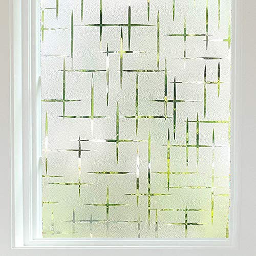Finnez Frosted Window Film Non-Adhesive Frosting Privacy Film for Glass Windows Self Static-Cling Decorative Window Cling for Home Office UV Protection Cross Pattern 23.6 x 78.7 inches Finnez Frosted Window Film Non-Adhesive Frosting Privacy Film for Glass Windows Self Static-Cling Decorative Window Cling for Home Office UV Protection Cross Pattern 23.6 x 78.7 inches