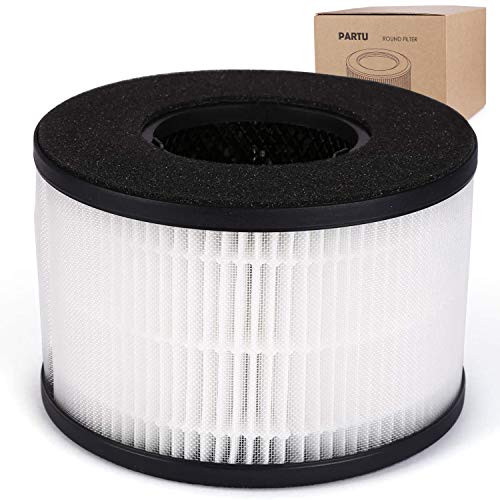 PARTU BS-03 HEPA Air Filter Replacement Filter 3-in-1 filtration system include Pre-Filter True HEPA Filter Activated Carbon Filter.