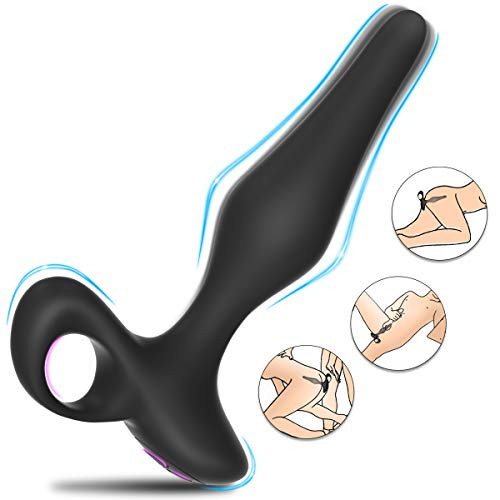 Vibrating Butt Plug Rechargeable Silicone Anal Vibrator with 10 Vibration Modes Waterproof Prostate Massager Sex Toys for Men Women and Couples