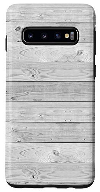 Galaxy S10 Grey Whitewashed Woodgrain Shiplap Rustic Farmhouse Print Case Galaxy S10 Grey Whitewashed Woodgrain Shiplap Rustic Farmhouse Print Case