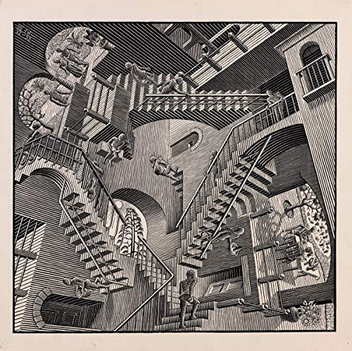 Berkin Arts Maurits Cornelis Escher Giclee Canvas Print Paintings Poster Reproduction -Stairs-