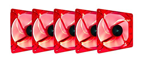 Apevia CF512L-RD 120mm 4pin plus3pin Silent Red LED Case Fan -5-pk-