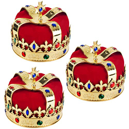 Royal Jeweled King's Crown - Costume Accessory -3 Pack- Royal Jeweled King's Crown - Costume Accessory -3 Pack-