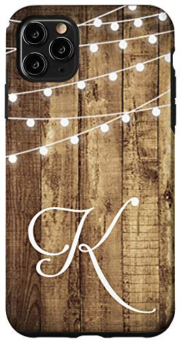 iPhone 11 Pro Max Letter K Initial Personalized Monogram Name Rustic Farmhouse Case