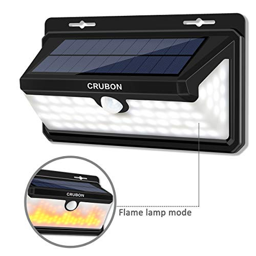Solar Motion Sensor Light Outdoor, Wireless Security Lights Motion 158 LED 3 Modes Flames Waterproof 270 Degree Wide Angle Wall Lights for Front Door, Yard, Garage, Garden, Deck, Porch