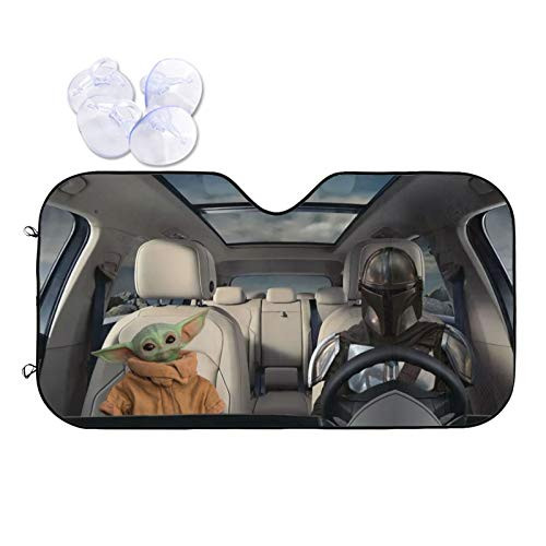 Baby Yo-Da Front Windshield Sun Shade Accordion Folding Auto Sunshade for Car Truck SUV Blocks Uv Rays Sun Visor Protector