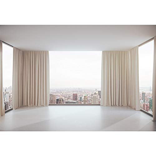 YongFoto 7x5ft Office Backdrop French Window View City Landscape Living Room Backdrop Zoom Meeting Backdrop Video Conference Online Meeting Decor Background