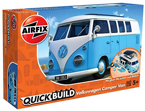 Airfix Quickbuild Volkswagen Light Blue Camper Van Brick Building Model Kit Airfix Quickbuild Volkswagen Light Blue Camper Van Brick Building Model Kit