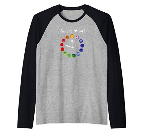 Time to Paint Pouring Artist Acrylic Fluid Art Painter Raglan Baseball Tee