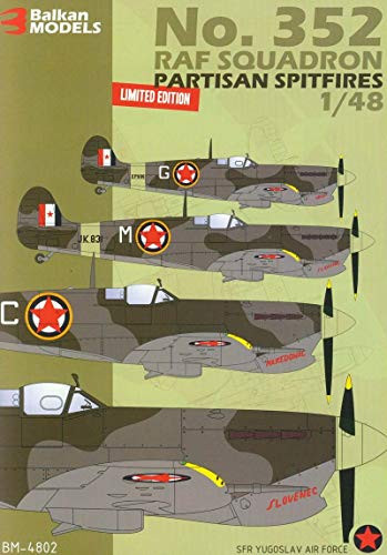 Balkan Models BM-4802 No.352 RAF Squadron Partisan Spitfires 1/48 Scale, Limited Edition Decals for SFR Yugoslav Air Force