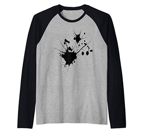 Black  and  White Paint Splatters Cool Vibrant Colorful Designs Raglan Baseball Tee
