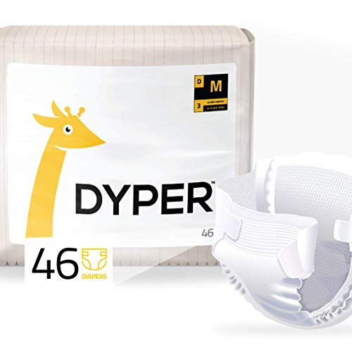DYPER - Responsibly Sourced Bamboo Baby Diapers - Ink Free Soft plus Durable - Medium - 13-22 lbs - 46 Count DYPER - Responsibly Sourced Bamboo Baby Diapers - Ink Free Soft plus Durable - Medium - 13-22 lbs - 46 Count