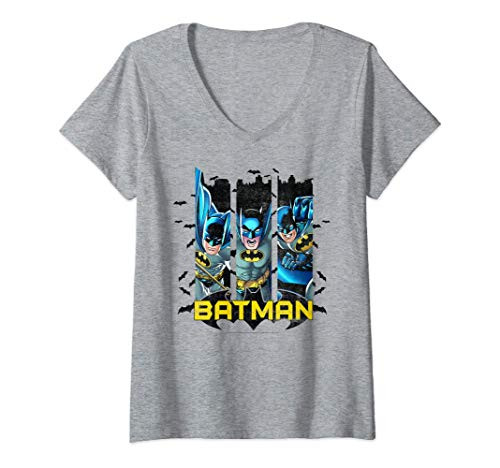 Womens DC Comics Batman Action Panels V-Neck T-Shirt