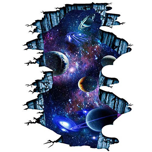 Quanhaigou Galaxy Wall Sticker,Outer Space Removable Floor Decals,Art Magic 3D Milky Way Home Decor Kids Children Bedroom