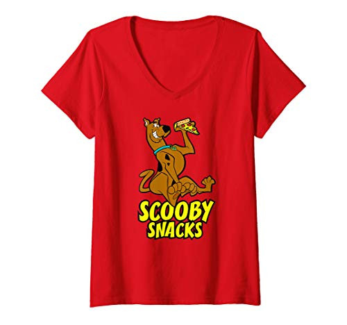 Womens Scooby-Doo Scooby Snacks Pizza! V-Neck T-Shirt