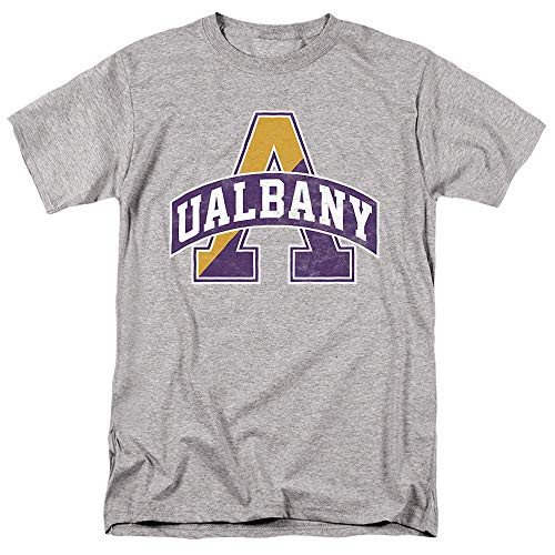 University at Albany Official Distressed Primary Unisex Adult T Shirt Athletic Heather 3X-Large University at Albany Official Distressed Primary Unisex Adult T Shirt Athletic Heather 3X-Large