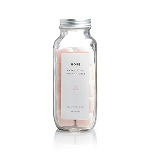 Harper  plus Ari Sugar Scrub Cubes -Rosé 18 Cubes-16oz- Exfoliating Body Scrub in Single Use Size Soften and Smooth Skin with Shea Butter and Aloe Vera