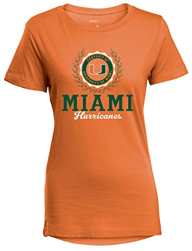 NCAA Miami Hurricanes Women's Perfect Crewneck Tee Medium Orange