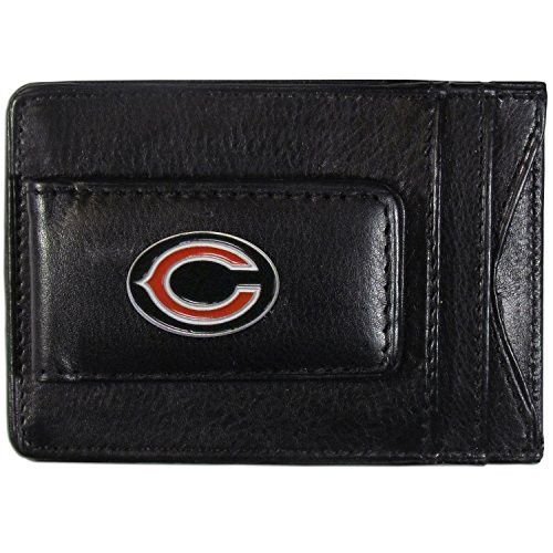 NFL Siskiyou Sports Mens Chicago Bears Leather Cash  and  Cardholder One Size Black