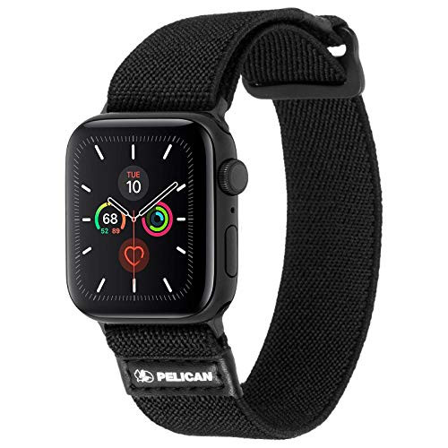 PELICAN - 42-44mm Watch Band - PROTECTOR Series - Compatible w- Apple Watch Series 6 SE 5 4 3 2 1 - Black