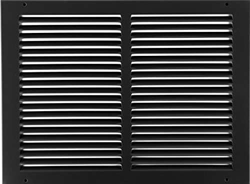 14"w X 10"h Steel Return Air Grilles - Sidewall and Ceiling - HVAC Duct Cover - Black [Outer Dimensions: 15.75"w X 11.75"h]