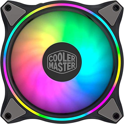 Cooler Master MasterFan MF140 Halo Addressable RGB 140mm Fan The New Mute Rubber pad Used for 5V 3-Pin ARGB PWM Static Pressure Duo-Ring ARGB LED Lighting