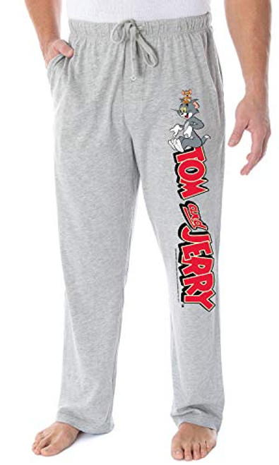 Tom and Jerry Men's Vintage Cartoon Characters and Logo Loungewear Pajama Pants -Large-