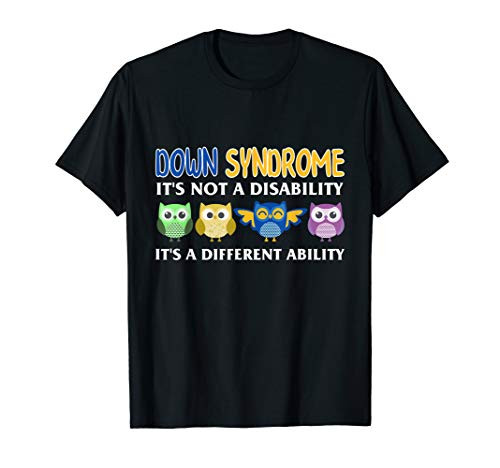 Down Syndrome Mom Awareness Yellow Blue Ribbon Unique Owl T-Shirt Down Syndrome Mom Awareness Yellow Blue Ribbon Unique Owl T-Shirt