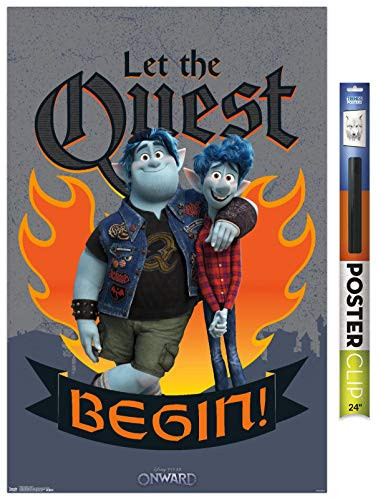 Trends International Disney Pixar Onward - Quest Wall Poster 22.375" x 34" Premium Poster  and  Clip Bundle