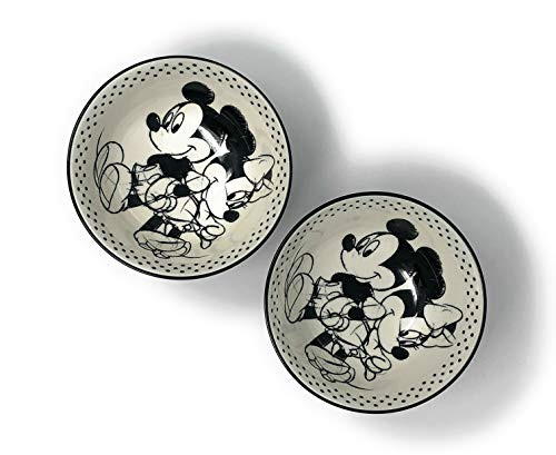 Set of 2 Mickey  and  Minnie Sketchbook Tidbit Bowls -Mickey  and  Minnie Mouse-