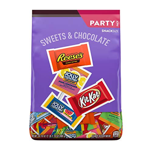 REESE'S KIT KAT and JOLLY RANCHER Sweets and Chocolate Assortment Snack Size Candy Bars Bulk 34.19 oz Party Bag