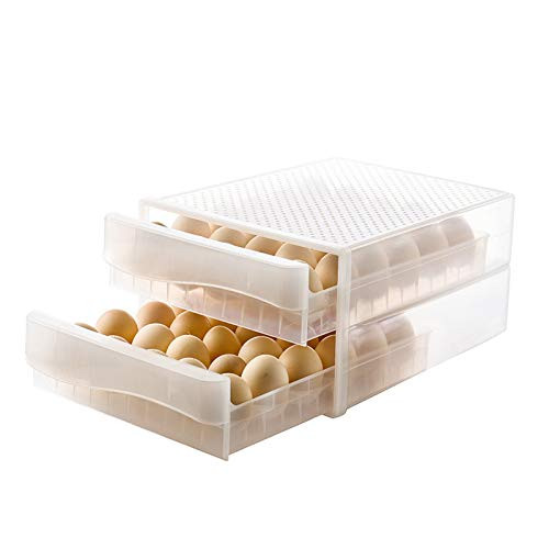Egg Storage Box 60 Grids Egg Holder Double Layers Egg Drawers Organizer Refrigerator Egg Fresh Keeping Box Transparent Egg Tray Container
