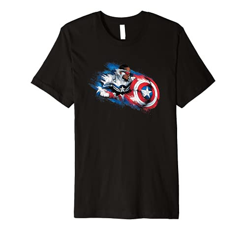 Marvel The Falcon the Winter Soldier Captain America Paint Premium T-Shirt