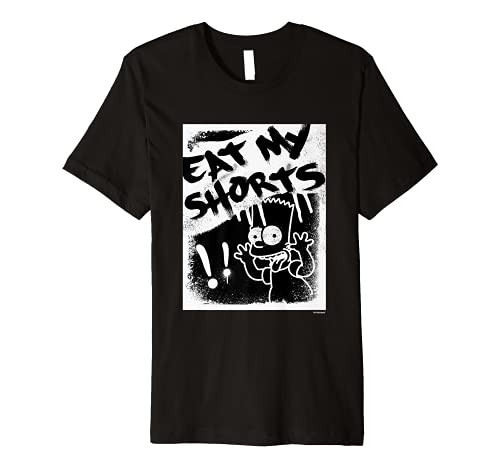 The Simpsons Bart Simpson Eat My Shorts Spray-Paint Graffiti Premium T-Shirt
