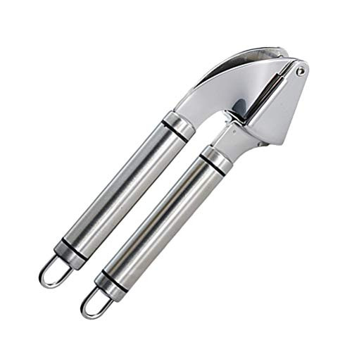 BESTONZON Garlic Press Garlic Crusher Ginger Mincer Squeezer Chopper Stainless Steel Hand Tool