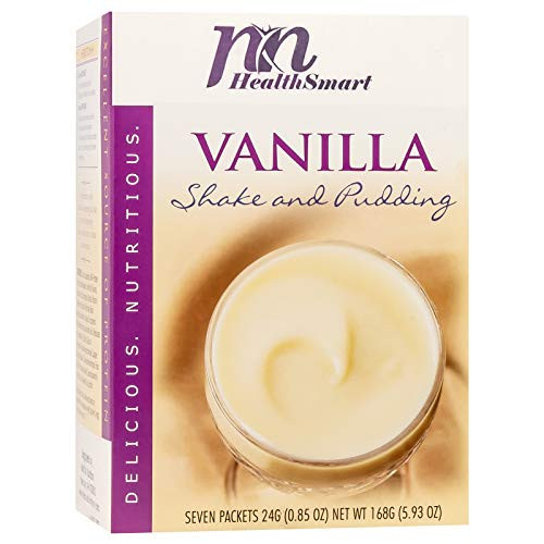 HealthSmart Creamy Vanilla Shake-Pudding Mix 15g Protein Low Calorie Low Carb Zero Fat Gluten Free Aspartame Free KETO Diet Friendly Ideal Protein Compatible 7 Serving Box