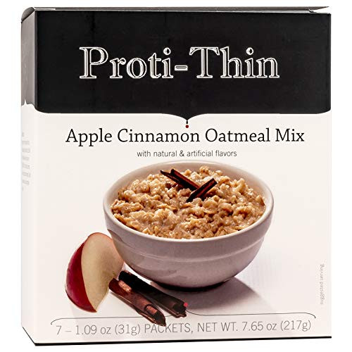 Proti-Thin - Apple Cinnamon Protein Oatmeal - 15g Protein - Low Carb - Low Fat - Instant Oatmeal -7-Box-