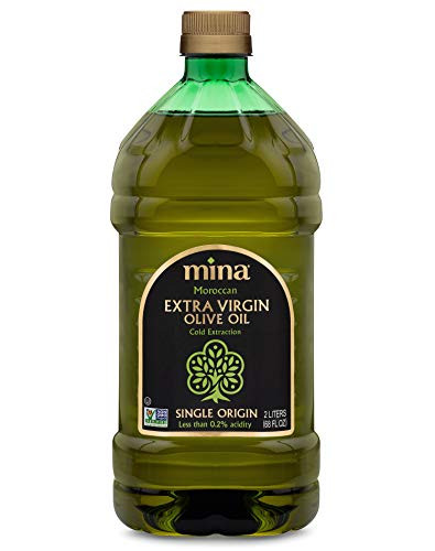 Mina Extra Virgin Olive Oil Single Origin Cold Extracted Moroccan Olive Oil High in Polyphenols November 2020 Harvest  68 Fl Oz -2 Liters-