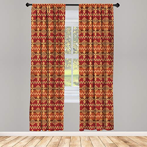 Ambesonne Mexican Window Curtains Aztec Culture Theme Classical Triangles Pattern Prehistoric Ornaments Lightweight Decorative Panels Set of 2 with Rod Pocket 56" x 84" Orange Brown Ambesonne Mexican Window Curtains Aztec Culture Theme Classical Triangles Pattern Prehistoric Ornaments Lightweight Decorative Panels Set of 2 with Rod Pocket 56" x 84" Orange Brown