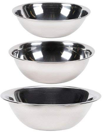 Vollrath Set of 3 Mixing Bowls: 4-Quart, 5-Quart and 8-Quart