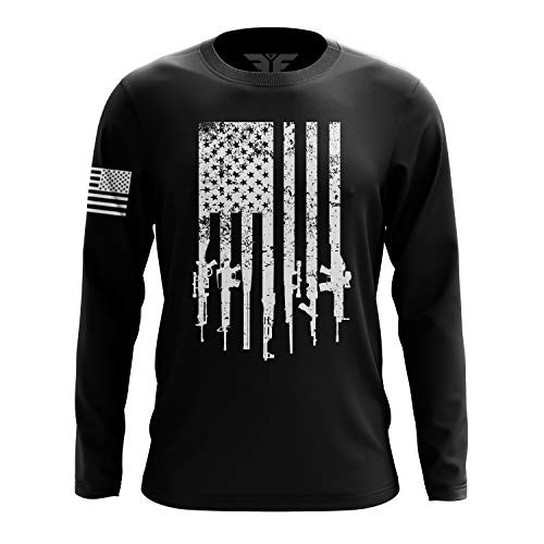 The Fighting Forces Rifle Flag 2nd Amendment Tank Tanktop- Professionally Printed Machine Wash Cold-Black-Medium-