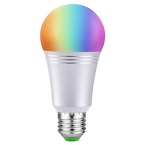 Smart Led Light Bulb, WiFi Smart Bulbs 6000K Dimmable Colored Smartphone Controlled Daylight White Night Light, No Hub Required, Works with Amazon Echo Alexa Google Home E27 A19
